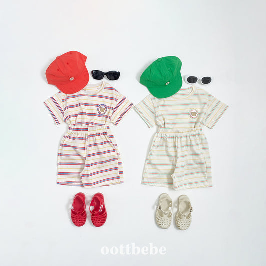 (Pre-order) OOTTBEBE - Aloha Top & Bottom Set 알로하상하복 (2 Colors)