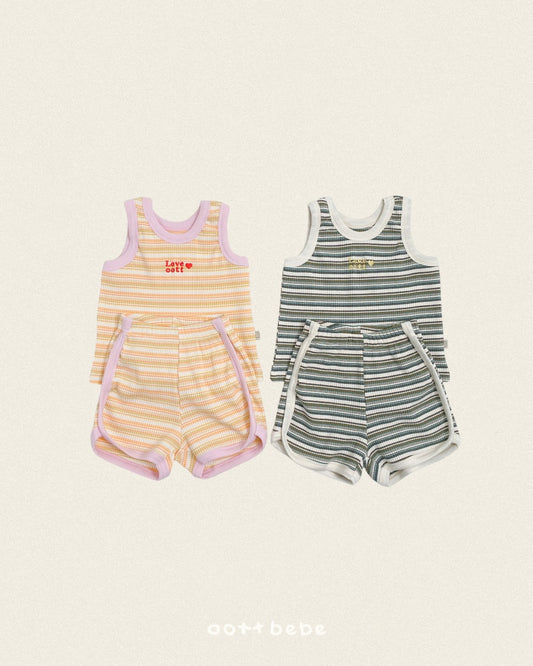 (Pre-order) OOTTBEBE Summer - Retro Sleeveless Set 레트로나시상하복 (2 Colors)