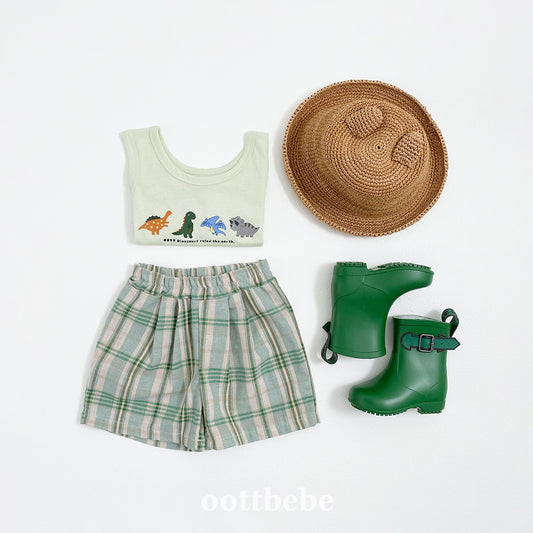 (Pre-order) OOTTBEBE - Classic Bermuda Pants 클래식체크버뮤다팬 (2 Colors)