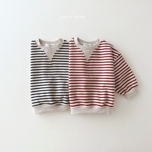 (Pre-order) Daily Bebe - Kids’ Triangle Stripe Sweatshirt 단가라 삼각 맨투맨 (2 Colors)