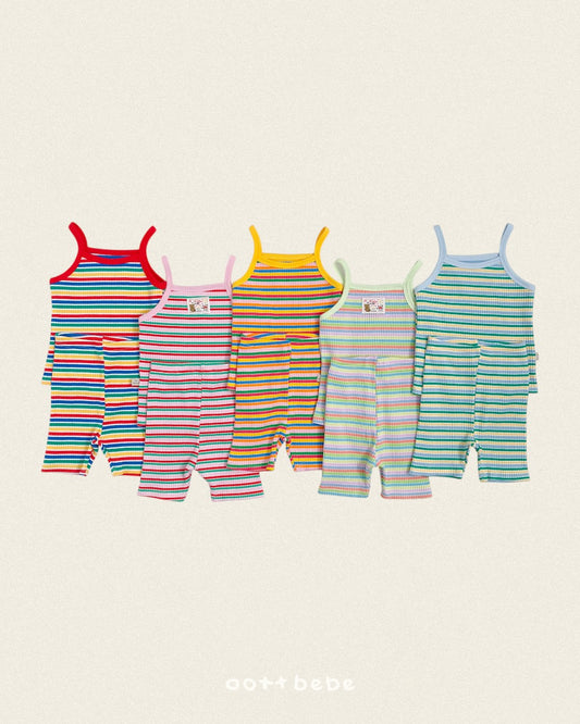 (Pre-order) OOTTBEBE Summer - Rainbow Strap Set 무지개끈나시Set (5 Colors)
