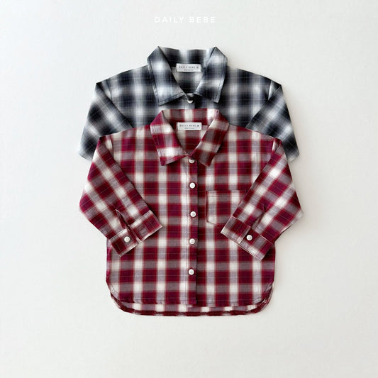 (Pre-order) Daily Bebe - Kids' Autumn Check Shirt 어텀체크셔츠 (2 Colors)