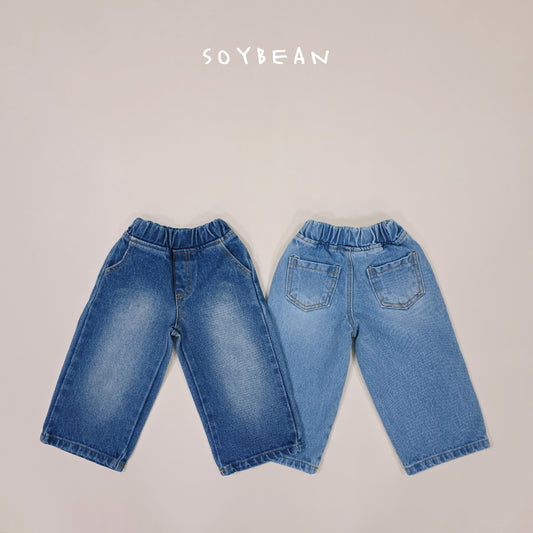 (Pre-order) Soybean Kids Spring - Wide Brush Denim Pants 와이드브러쉬데님팬츠 (2 Colors)