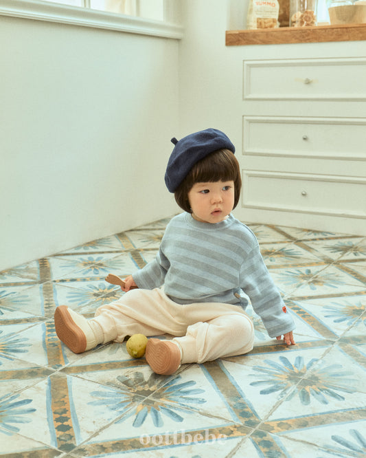 (Pre-order) OOTTBEBE -  Mix Stripe Knit Tee 믹스단가라티(니트) (2 Colors)