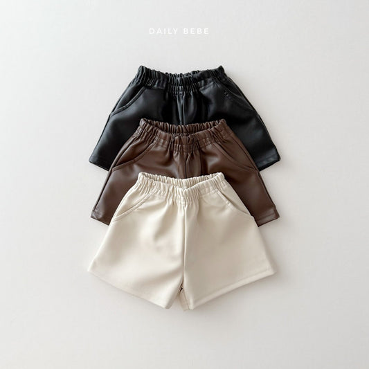 (Pre-order) Daily Bebe - Kids' Faux Leather Shorts 깨죽 반바지 (3 Colors)