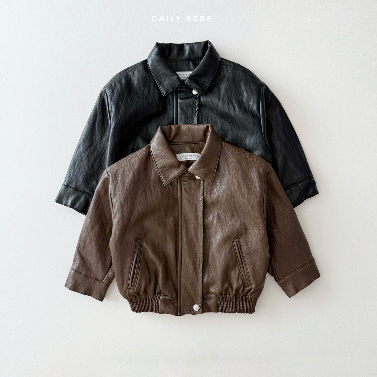 (Pre-order) Daily Bebe - Kids' Faux Leather Jacket 깨죽자켓 (2 Colors)
