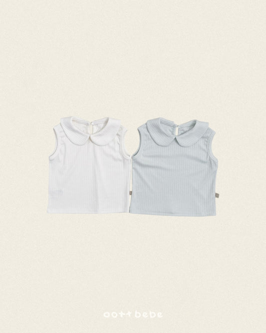 (Pre-order) OOTTBEBE Summer - Pastel Collar Sleeveless Top 파스텔나시카라티 (2 Colors)