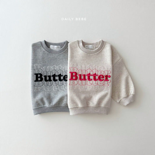(Pre-order) Daily Bebe - Kids’ Butter Embroidered Sweatshirt 버터자수 맨투맨 (2 Colors)
