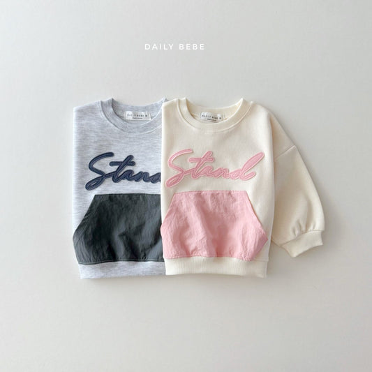 (Pre-order) Daily Bebe - Kids’ Crinkle Pocket Sweatshirt 바스락 포켓 맨투맨 (2 Colors)