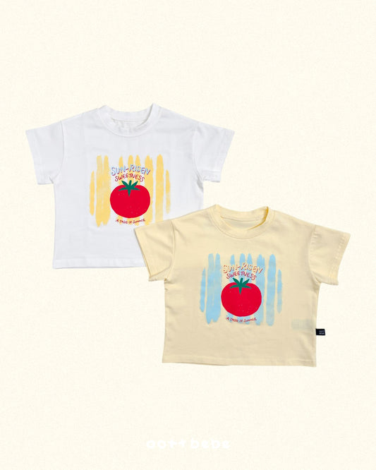 (Pre-order) OOTTBEBE Summer - Sweety Tomato T-shirt 스위티토마토티셔츠 (2 Colors)