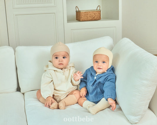 (Pre-order) OOTTBEBE - Stitch Hoodie Suit 스티치후드슈트 (2 Colors)