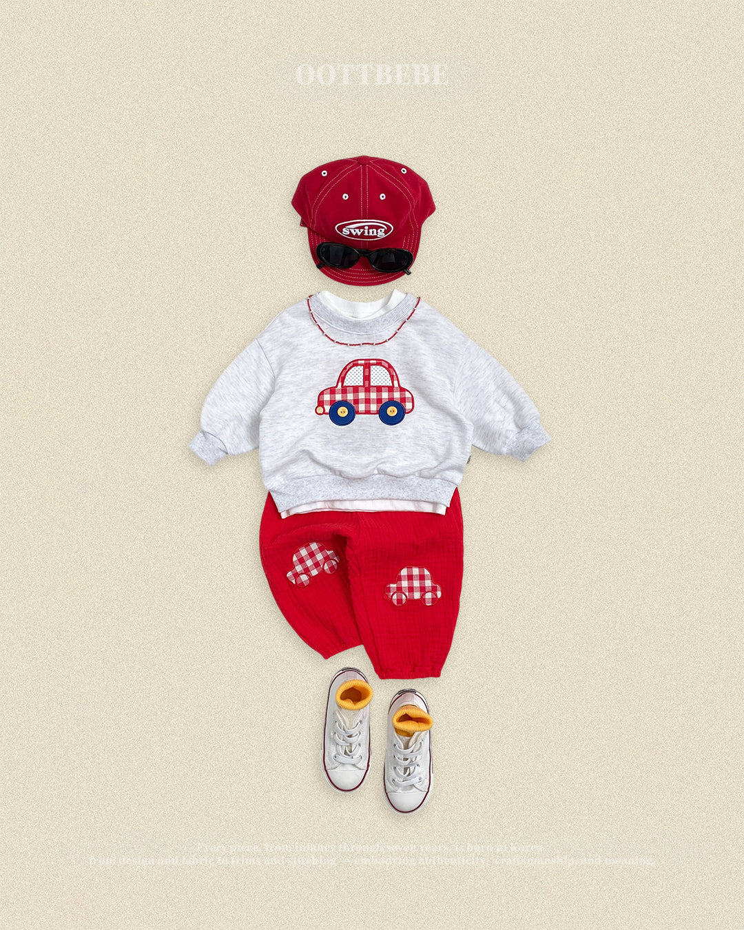 (Pre-order) OOTTBEBE Fall - Bungbung Sweatshirt - 붕붕이맨투맨 (3 Colors)