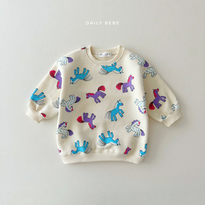 (Pre-order) Daily Bebe Winter - Kids' Playful Animal Long Sweatshirt 롱 맨투맨 (2 Colors)