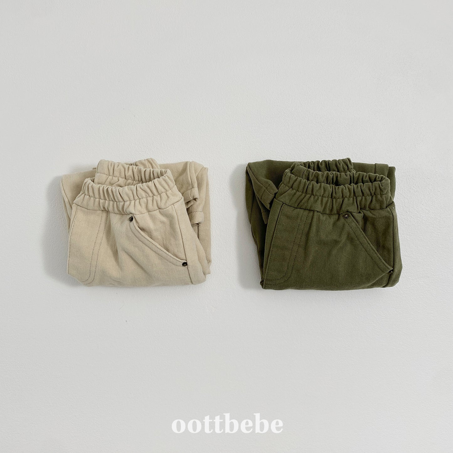 (Pre-order) OOTTBEBE Winter - Patchwork Cotton Pants 패치워크팬츠 (2 Colors)
