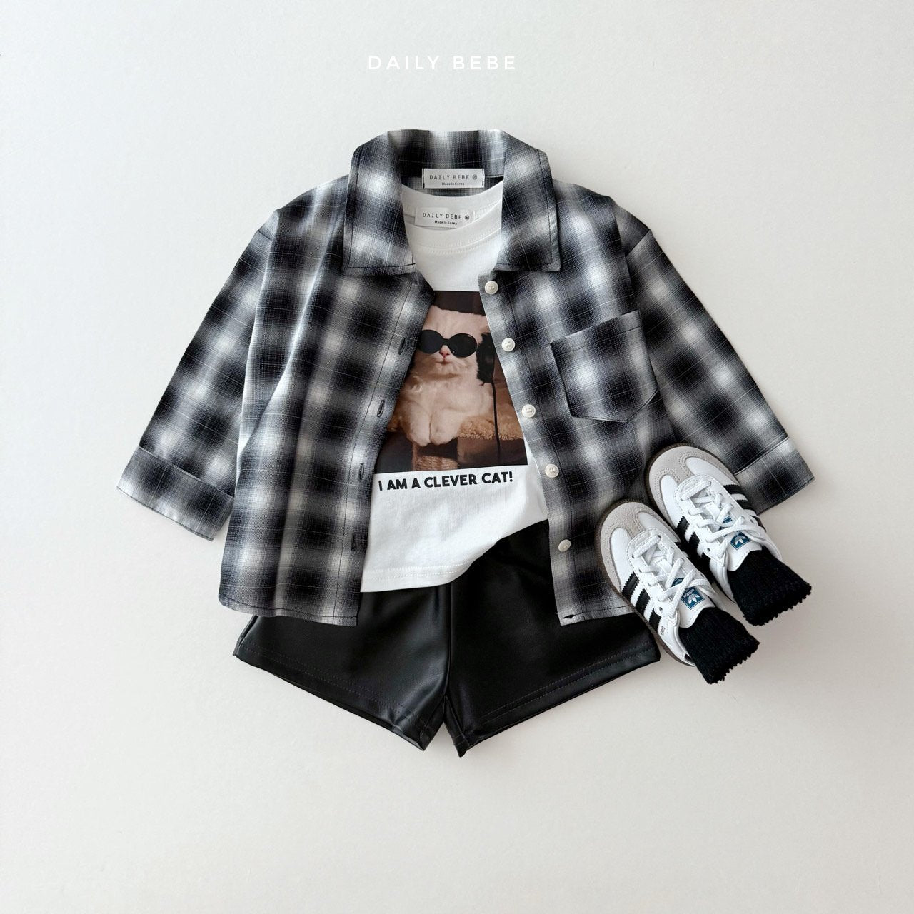 (Pre-order) Daily Bebe - Kids' Faux Leather Shorts 깨죽 반바지 (3 Colors)