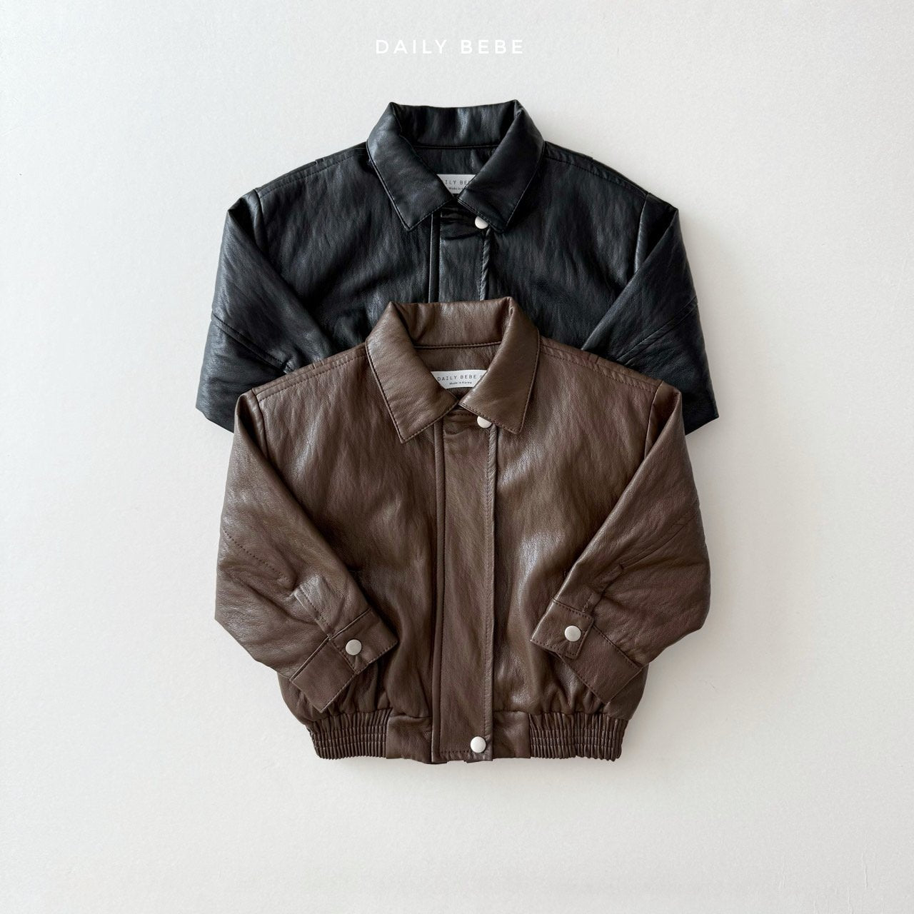 (Pre-order) Daily Bebe - Kids' Faux Leather Jacket 깨죽자켓 (2 Colors)