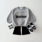 (Pre-order) Daily Bebe - Kids’ Butter Embroidered Sweatshirt 버터자수 맨투맨 (2 Colors)