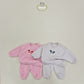 (Pre-order) Soybean Kids - Ribbon Chain Embroidery Top & Bottom Set 리본체인자수상하복 (2 Colors)