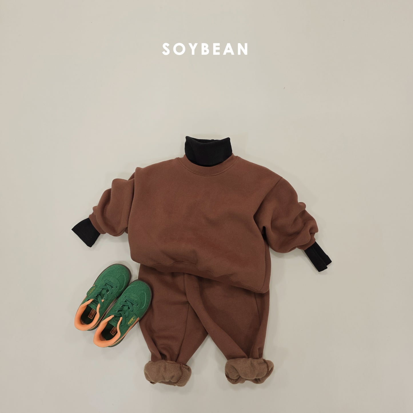 (Pre-order) Soybean Kids Winter - Junior Soybean Kids Winter - Junior Fleece-Lined Lollipop Top & Bottom Set 주니어 양기모롤리팝상하복 (16 Colors)