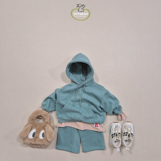 (Pre-order) Soybean Kids - Fleece-Lined Hoodie Top & Bottom Set 양기모후드상하복 (6 Colors)