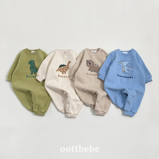 (Pre-order) OOTTBEBE Winter - Dino Friends Full Bodysuit 공룡전신슈트(양기모) (4 Colors)