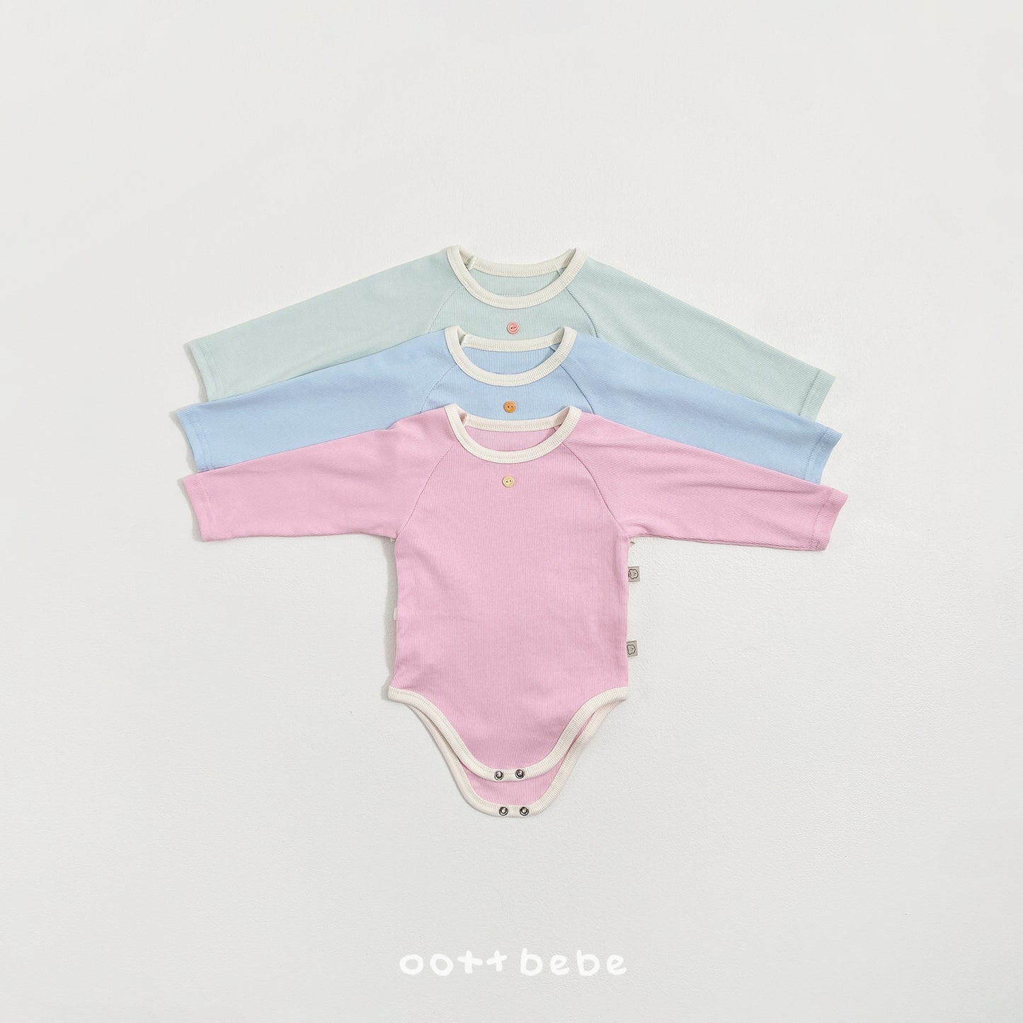 (Pre-order) OOTTBEBE Spring - Picnic Modal Ribbed Romper & Leggings Set 피크닉슈트세트 (3 Colors)