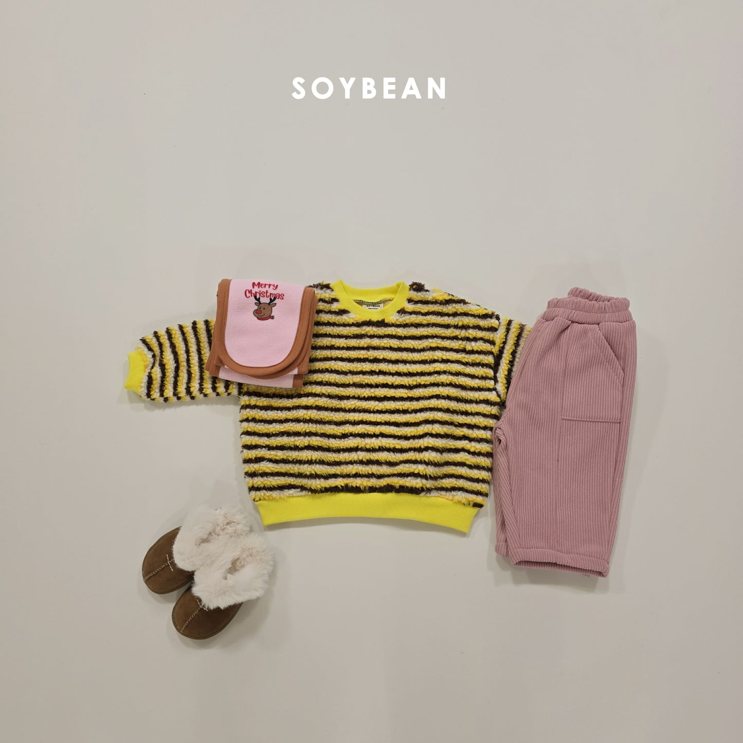(Pre-order) Soybean Kids Winter - Color Cotton Candy Sherpa Sweatshirt 칼라솜사탕맨투맨 (4 Colors)