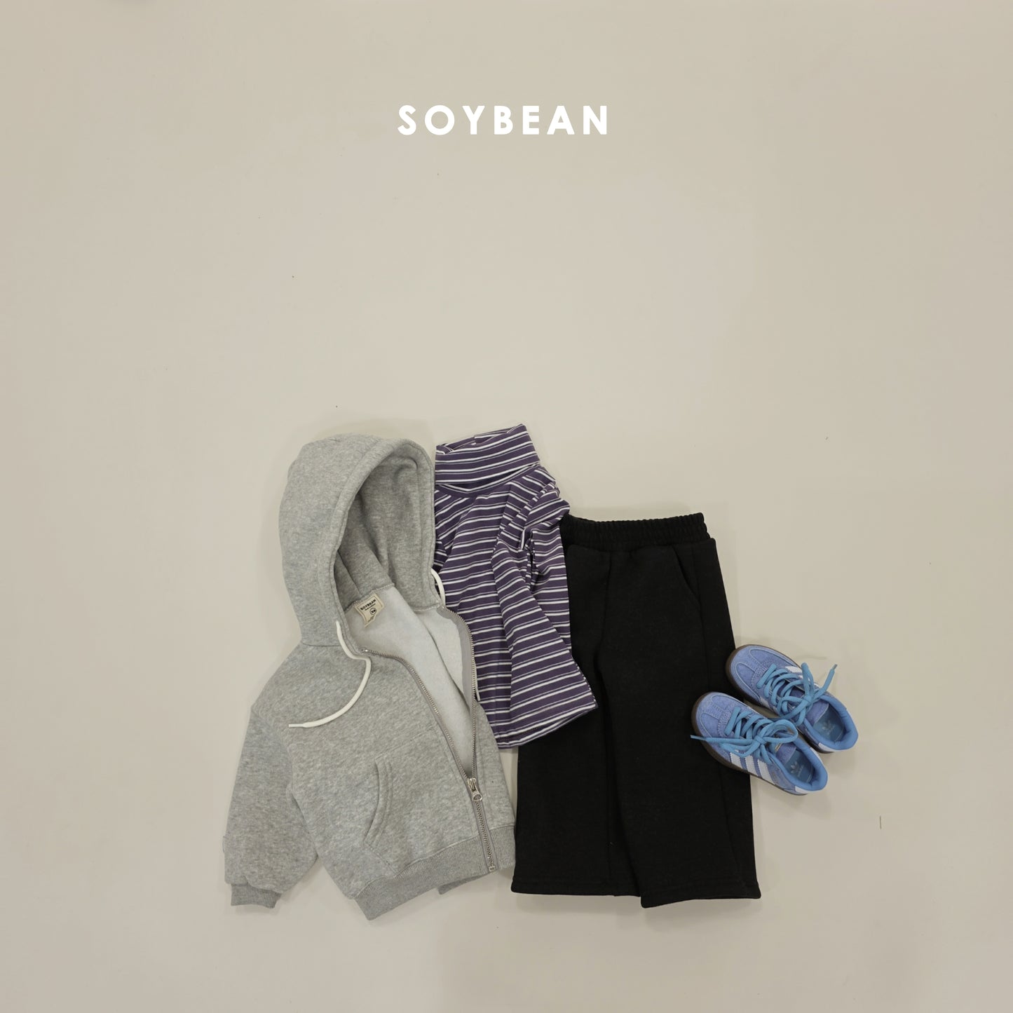(Pre-order) Soybean Kids Winter - Fleece-Lined Basic Hood Zip-Up 양기모후드집업 (4 Colors)
