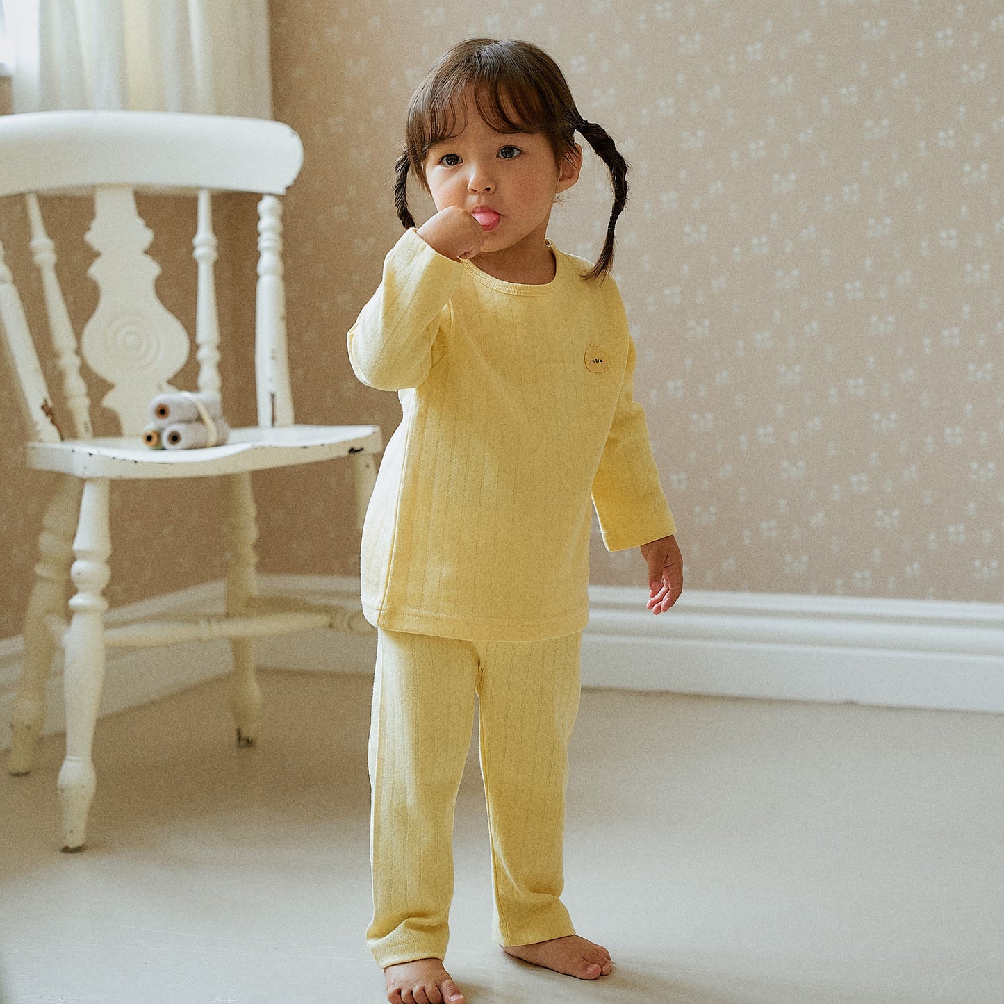 (COCOHANI) Eyelet Modal Long Sleeve Pajama Set (8 Colors)