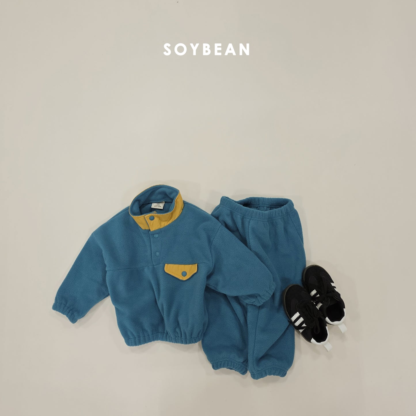 (Pre-order) Soybean Kids Winter - Mountain Neck Fleece Top & Bottom Set 마운틴넥플리스세트 (4 Colors)