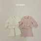 (Pre-order) Soybean Kids Winter - Mochi Square Top & Bottom Set 모찌스퀘어상하 (2 Colors)
