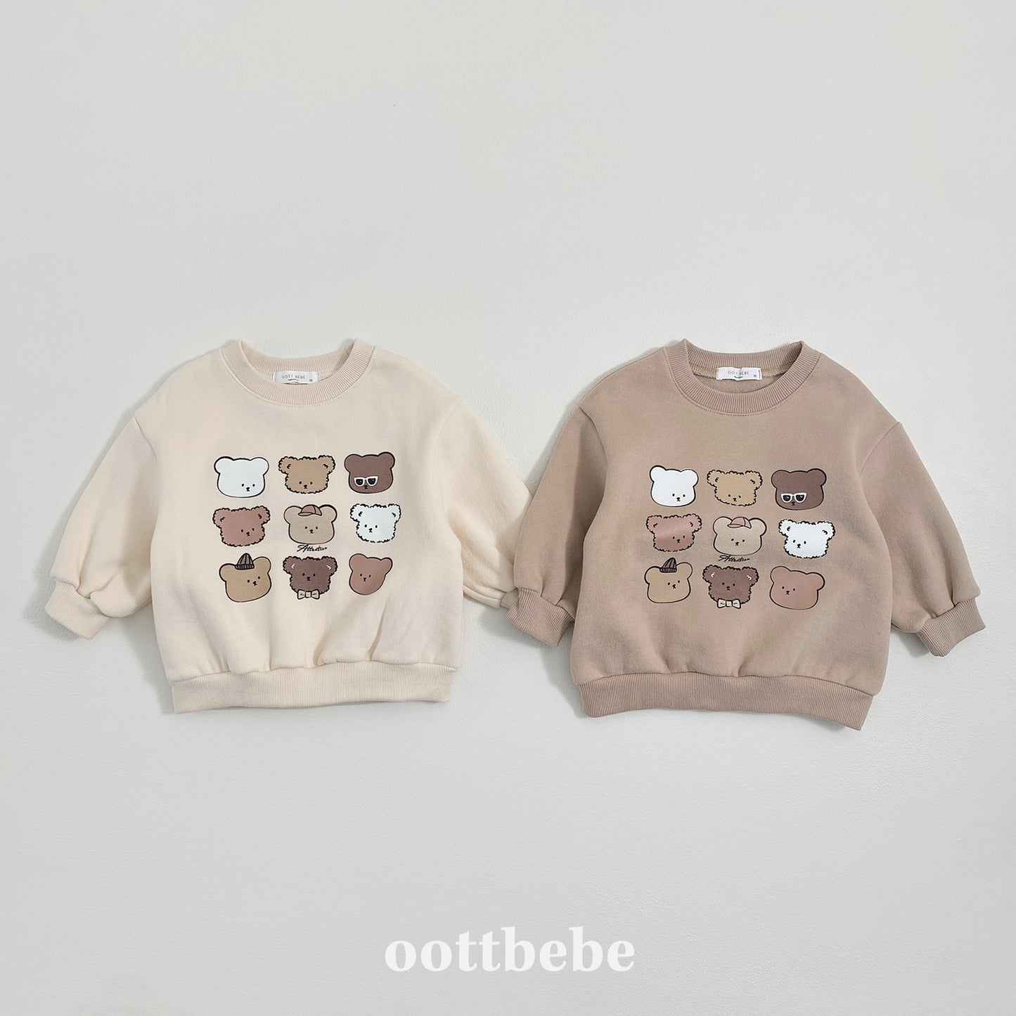(Pre-order) OOTTBEBE Winter - Collection Bear Sweatshirt 컬렉션베어맨투맨 (2 Colors)