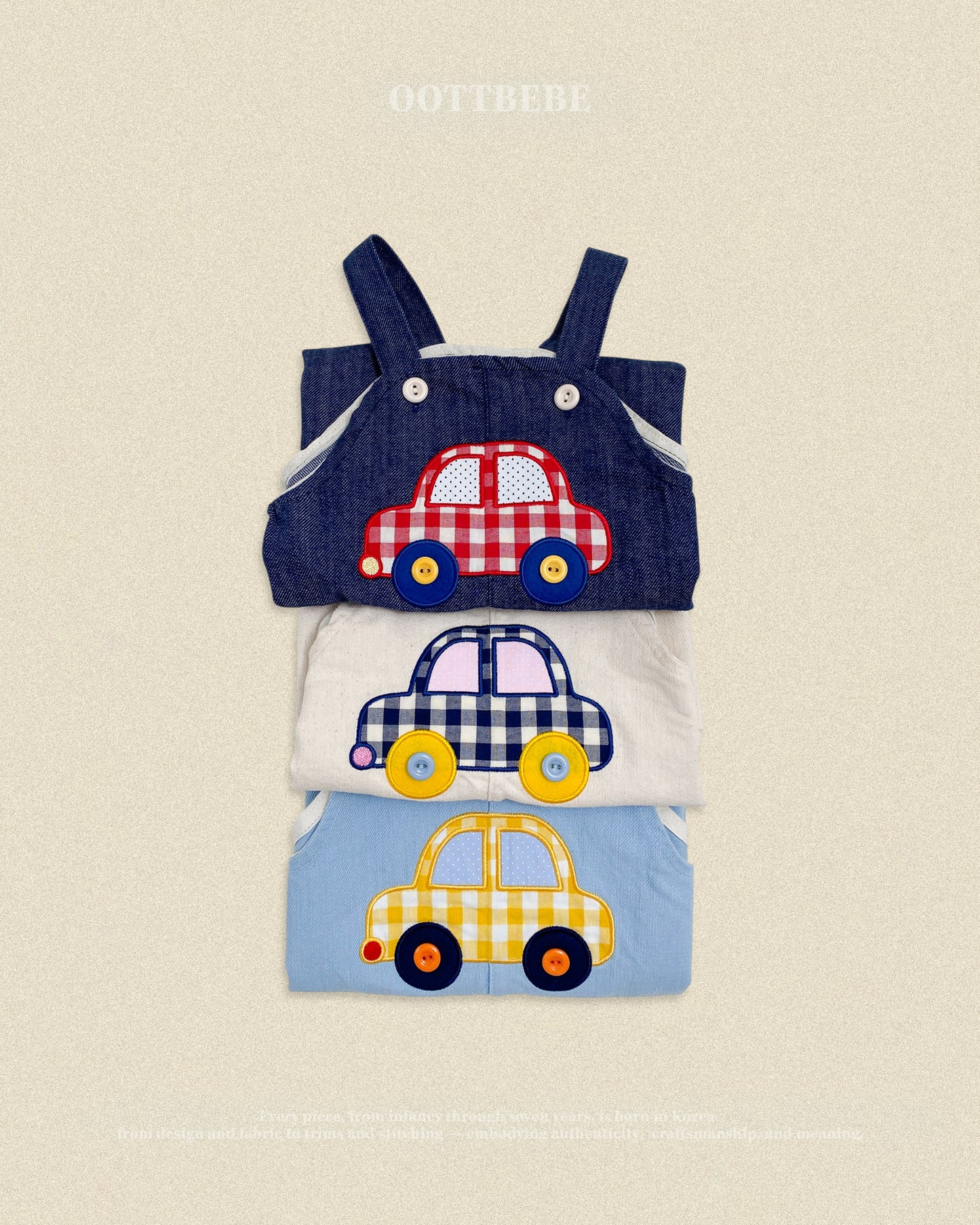 (Pre-order) OOTTBEBE Fall - Bungbung Denim Overalls - 붕붕이데님오버롤 (3 Colors)