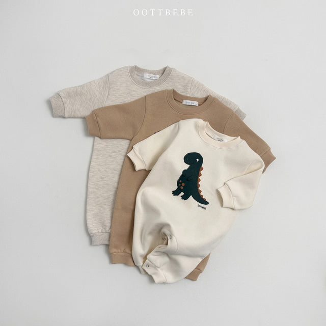 (Pre-order) OOTTBEBE - Winter Dinosaur Bodysuit 아기공룡전신수트 (3 Colors)