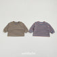 (Pre-order) OOTTBEBE Winter - Chunky Ribbed Stripe Tee 봉봉시보리티 (2 Colors)