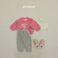 (Pre-order) Soybean Kids Winter - Jumping Bunny Stripe Fleece-Lined Sweatshirt 점핑버니단가라맨투맨 (3 Colors)