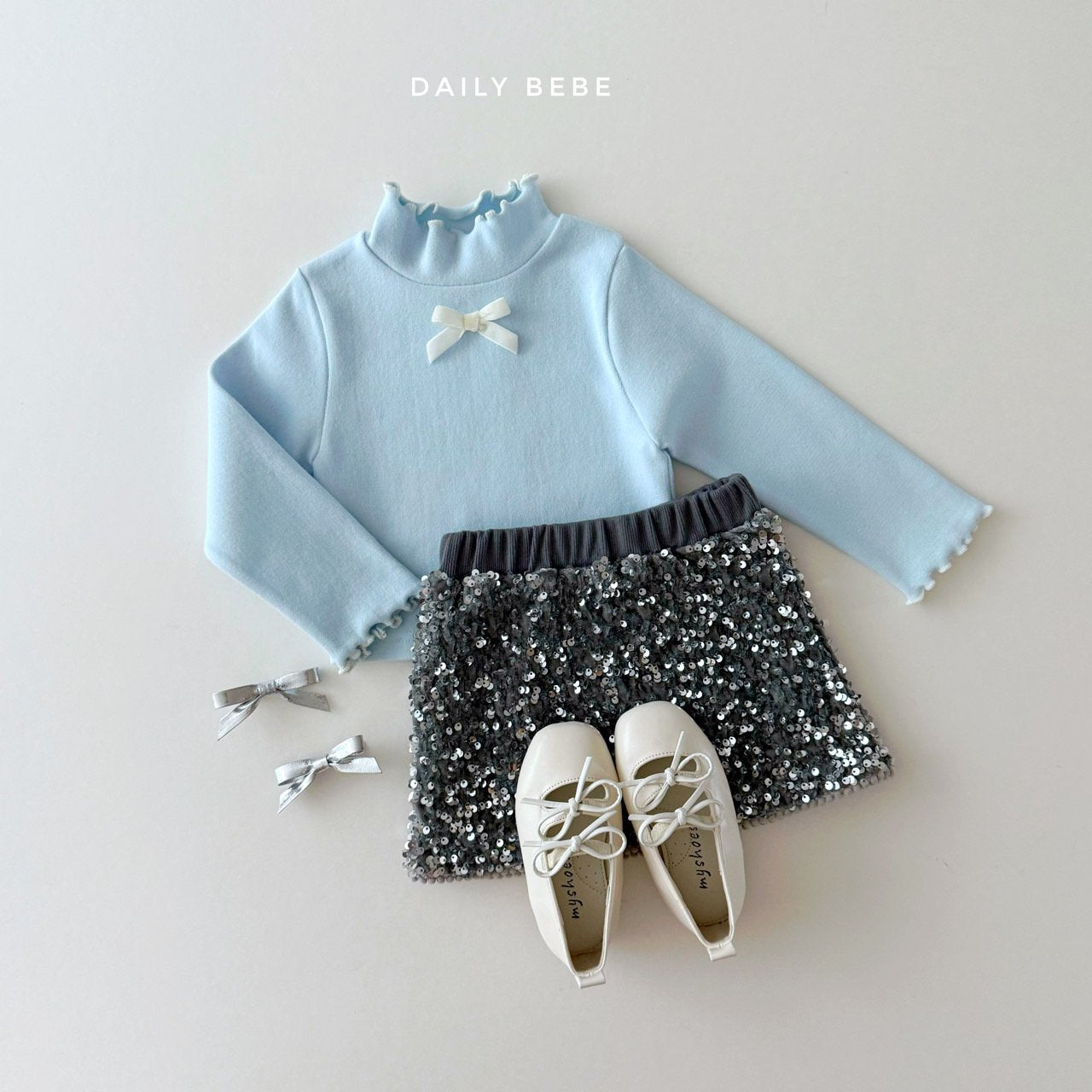 (Pre-order) Daily Bebe - Kids’ Sequin Skirt 스팽글치마 (2 Colors)