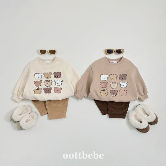 (Pre-order) OOTTBEBE Winter - Collection Bear Sweatshirt 컬렉션베어맨투맨 (2 Colors)