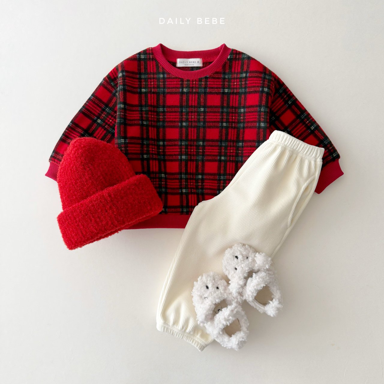 (Pre-order) Daily Bebe Winter - Fleece Cozy Print Sweatshirt 후리스 맨투맨 (4 Colors)