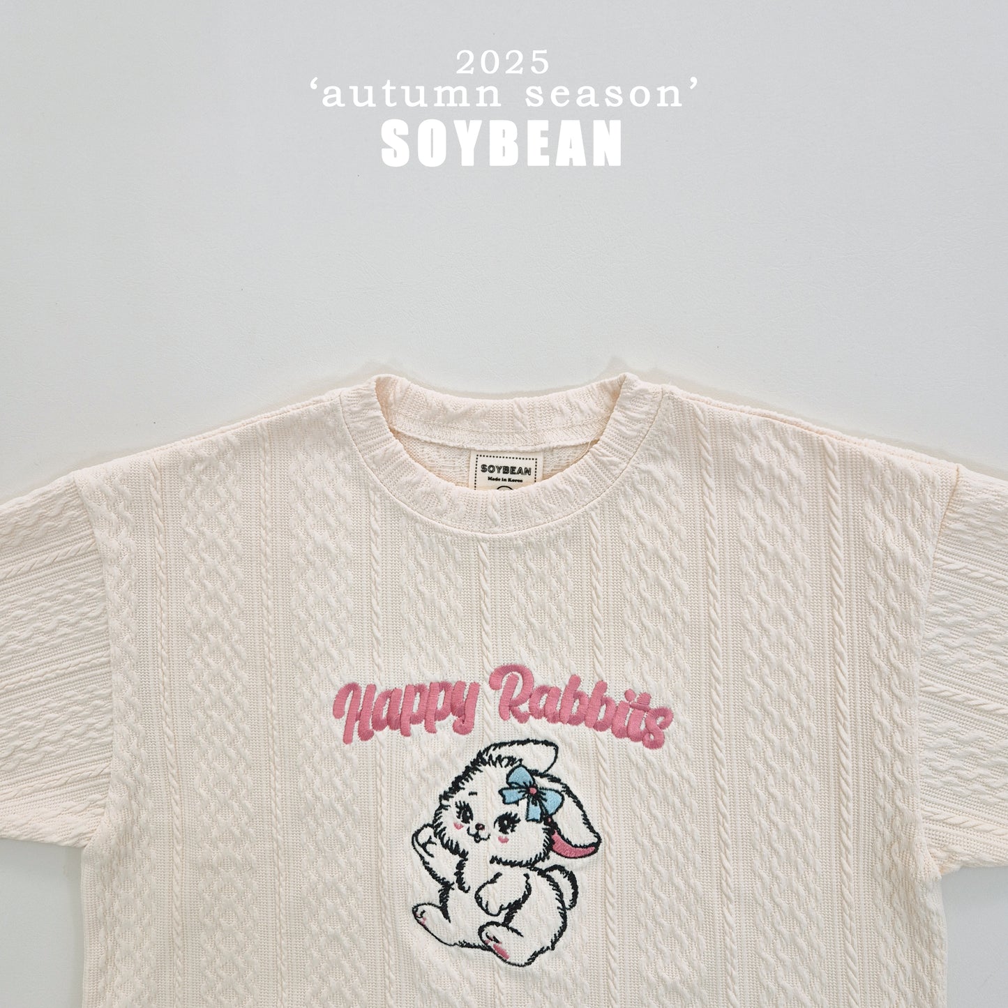 (Pre-order) Soybean Kids - Rabbit Knit Top & Bottom Set 레빗니트상하복 (2 Colors)