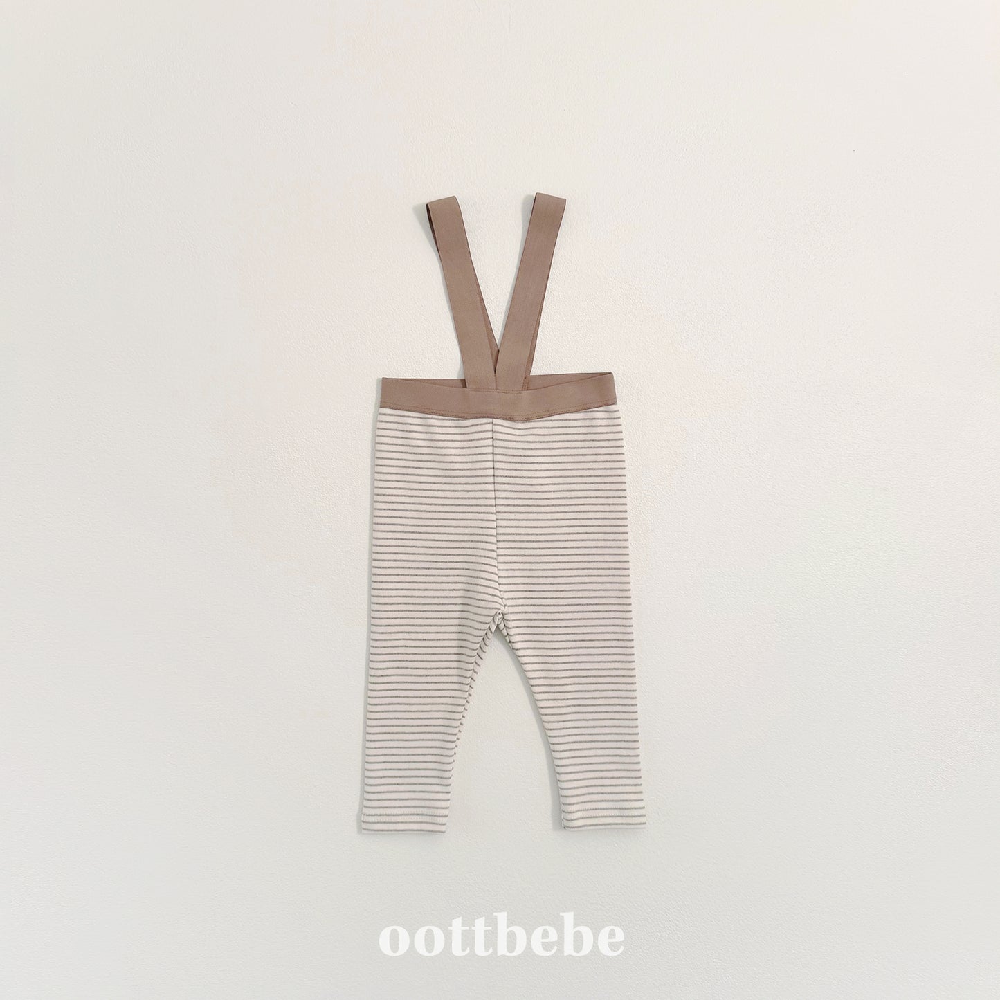 (Pre-order) OOTTBEBE Winter - (Bebe) Suspender Stripe Leggings 윈터멜빵레깅스 (3 Colors)