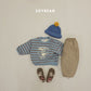 (Pre-order) Soybean Kids Winter - Jumping Bunny Stripe Fleece-Lined Sweatshirt 점핑버니단가라맨투맨 (3 Colors)