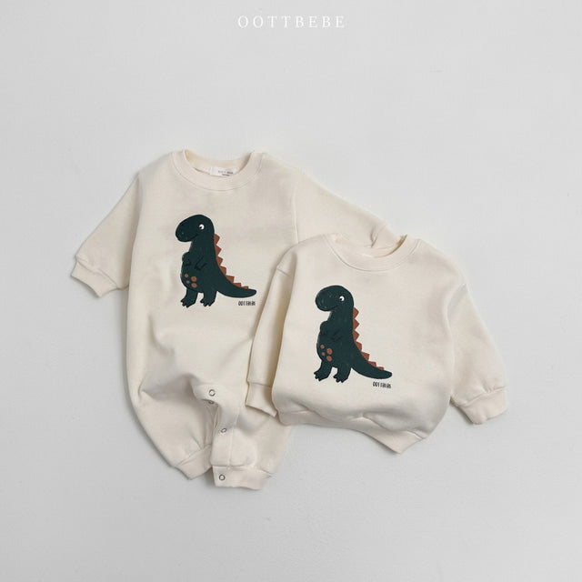 (Pre-order) OOTTBEBE - Winter Dinosaur Bodysuit 아기공룡전신수트 (3 Colors)