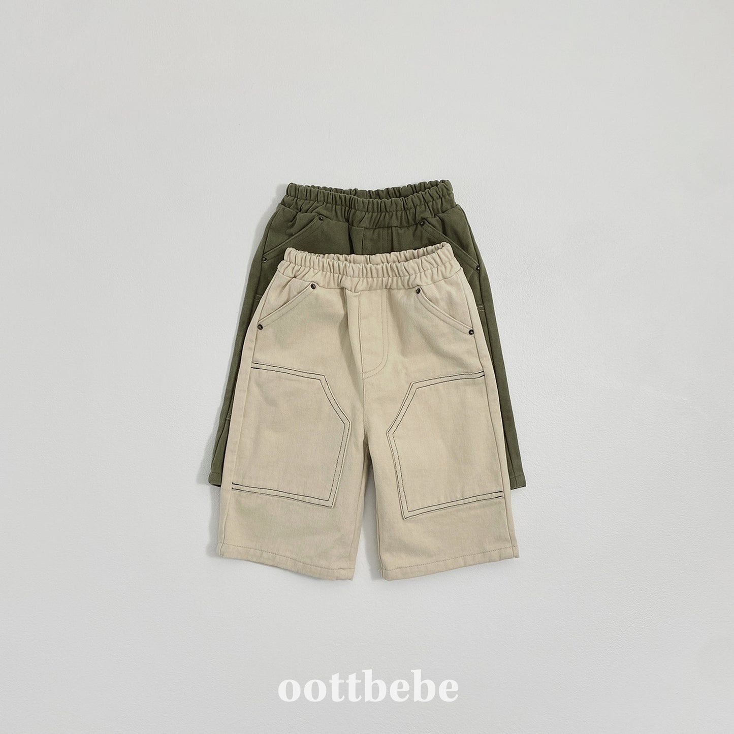 (Pre-order) OOTTBEBE Winter - Patchwork Cotton Pants 패치워크팬츠 (2 Colors)