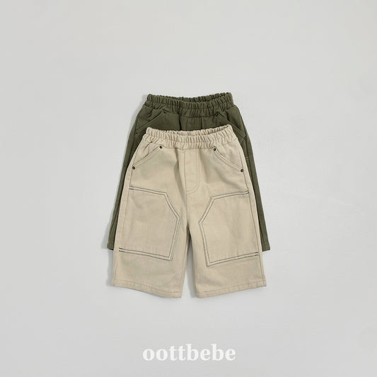 (Pre-order) OOTTBEBE Winter - Patchwork Cotton Pants 패치워크팬츠 (2 Colors)