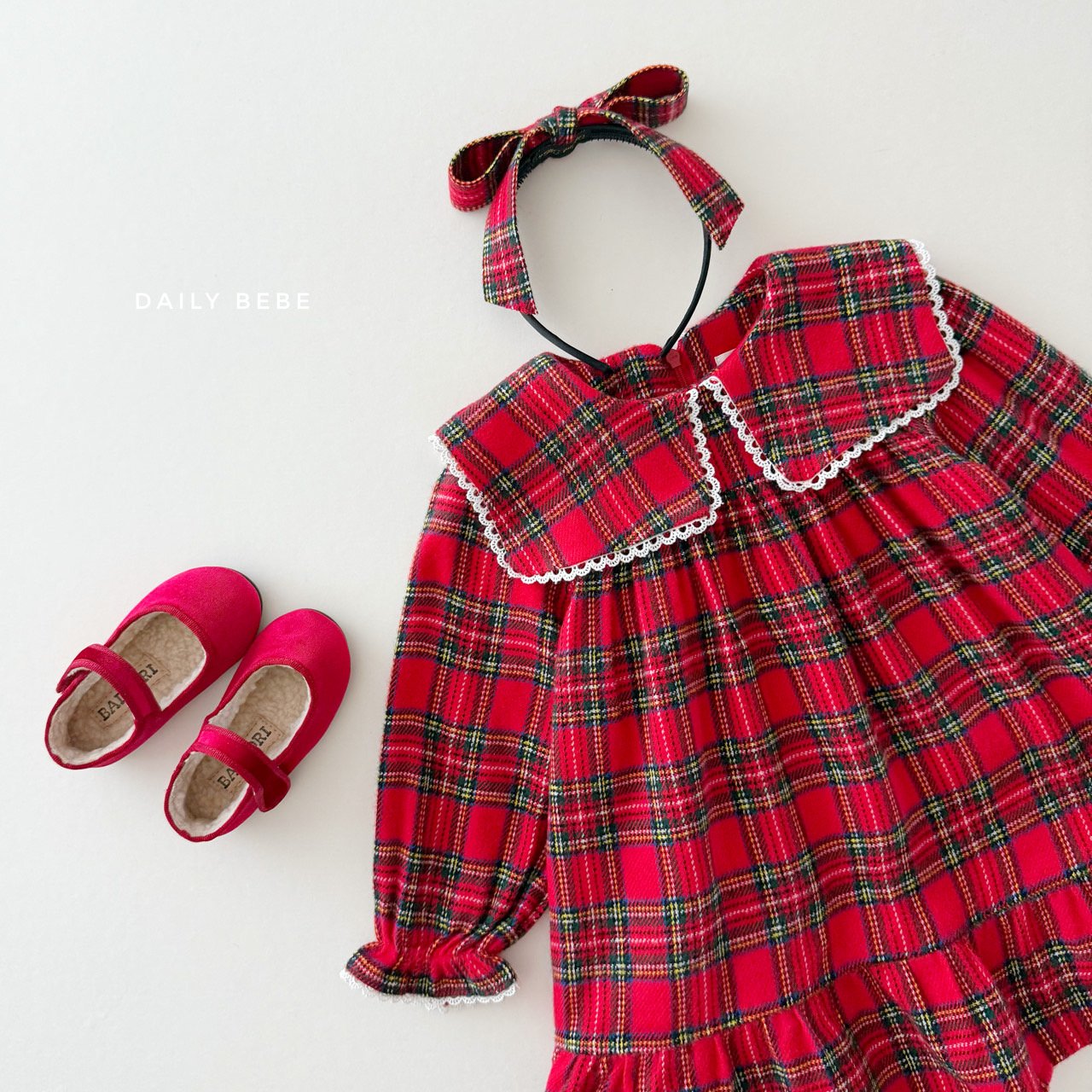 (Pre-order) Daily Bebe Winter - Kids' Merry Check Dress 메리원피스
