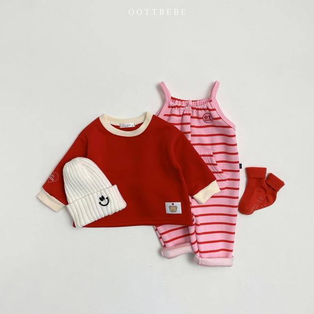 (Pre-order) OOTTBEBE - Snuggle Stripes Overalls 하리보오버롤 (3 Colors)