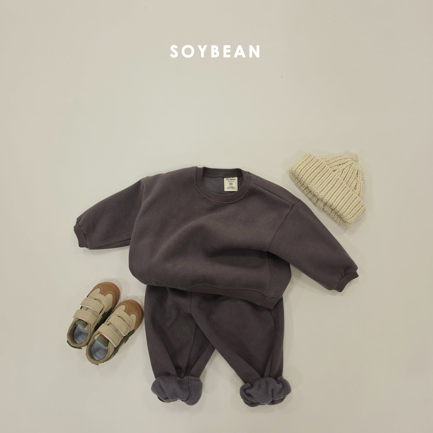 (Pre-order) Soybean Kids Winter - Junior Soybean Kids Winter - Junior Fleece-Lined Lollipop Top & Bottom Set 주니어 양기모롤리팝상하복 (16 Colors)