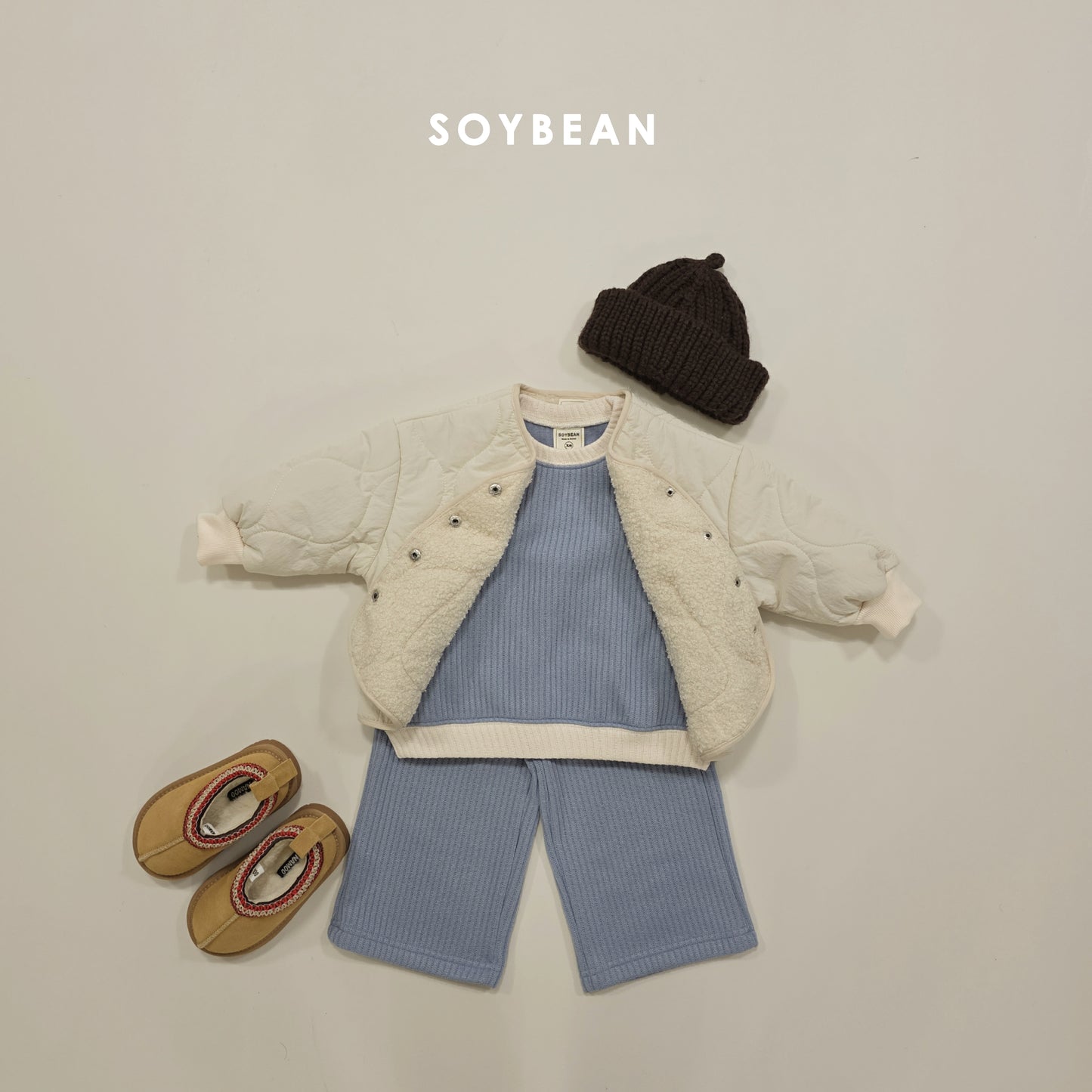 (Pre-order) Soybean Kids Winter - Daily Knit Top & Bottom Set 데일리니트상하 (2 Colors)