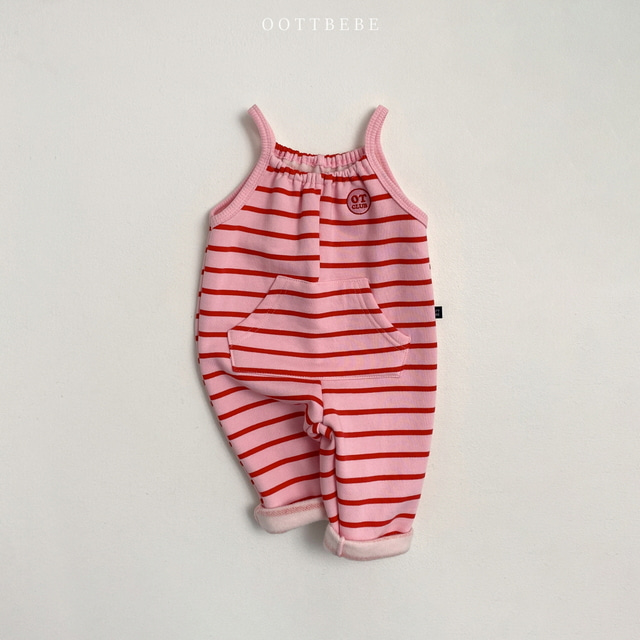 (Pre-order) OOTTBEBE - Snuggle Stripes Overalls 하리보오버롤 (3 Colors)